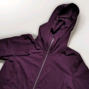 Lululemon Stride Jacket II Shiny Dot W Hood Size 12 Maroon Bordeaux Drama Luon
